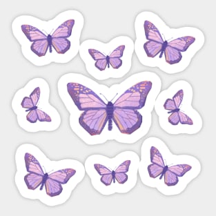 Purple Butterly Pattern Sticker Sticker